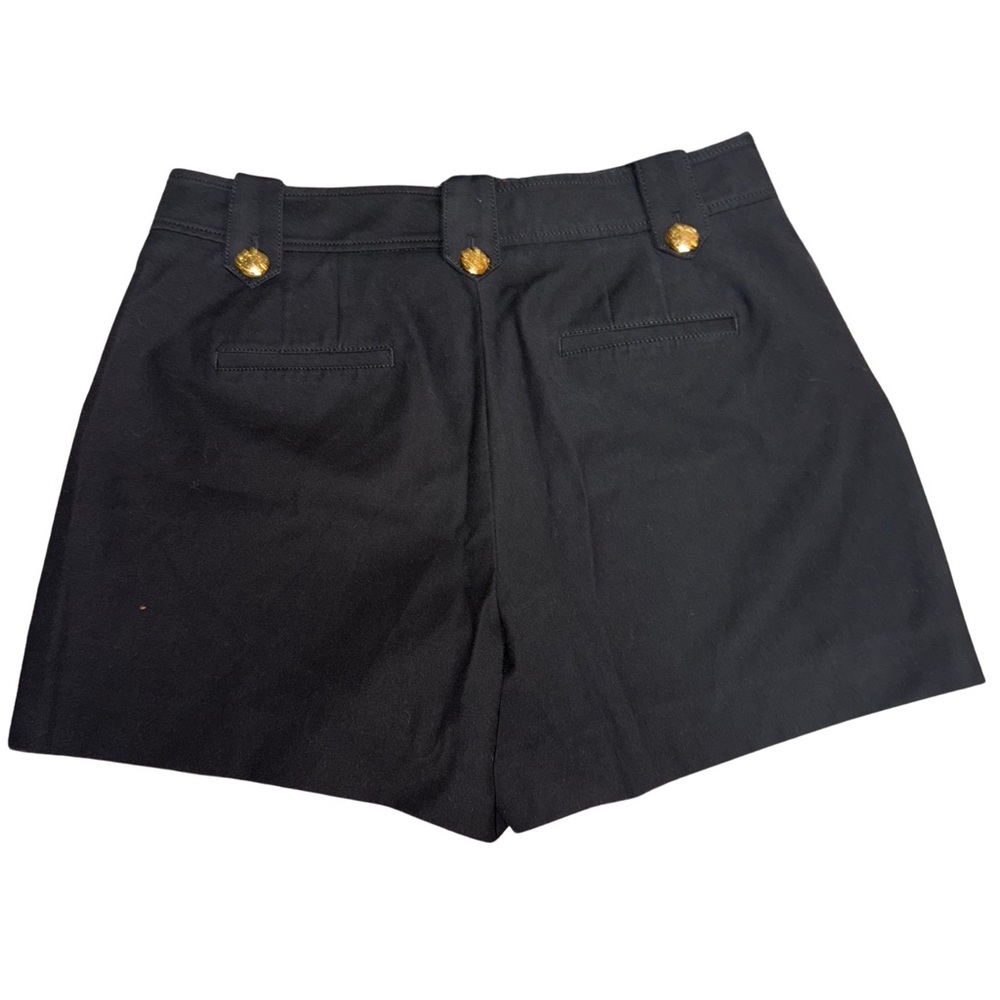 White House Black Market High Waist Black Shorts with Gold Buttons - Picture 2 of 6